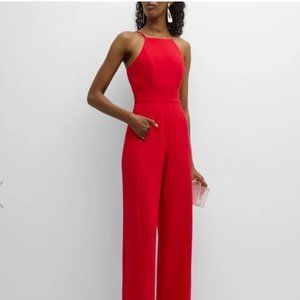 Black Halo Joaquin Wide-Leg Halter Jumpsuit